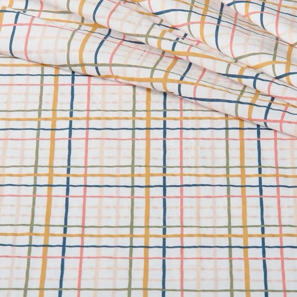 Pillowfort Full Plaid Cotton Kids Sheet Set OEKO-TEX Certified No Label